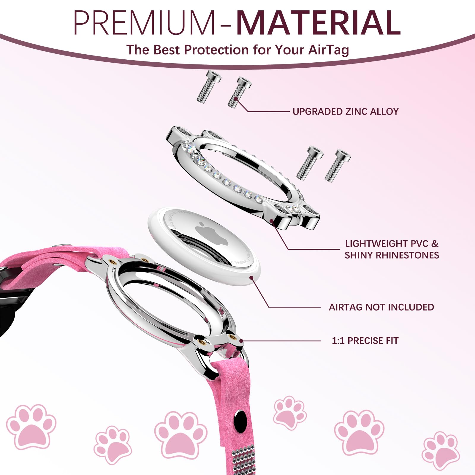 ZOWPET AirTag collar ajuste-preciso para un ajuste seguro en cada aventura