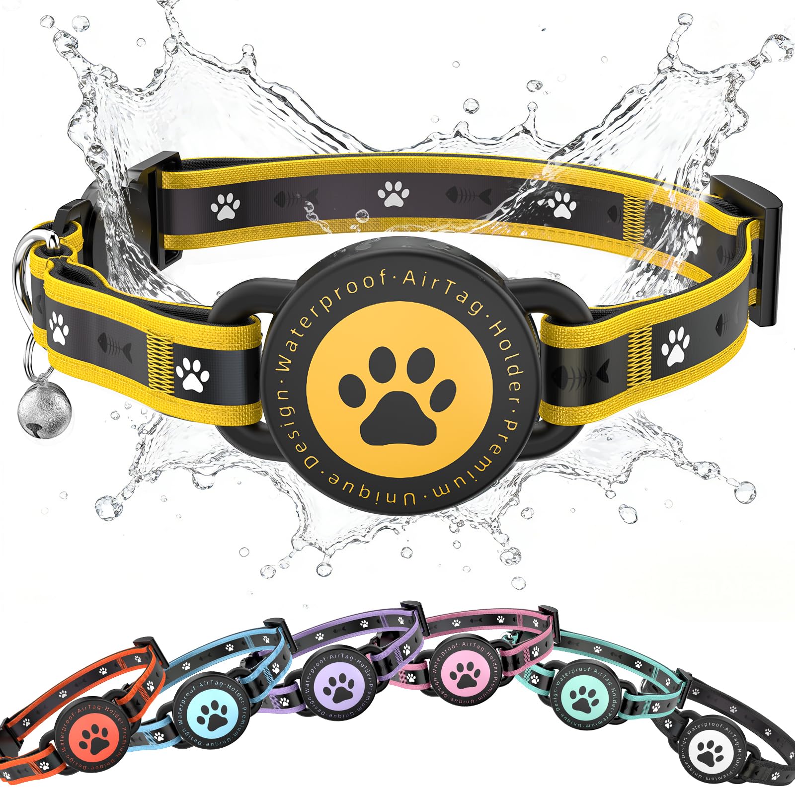 Collar ZOWPET para gato con AirTag integrado, ajuste cómodo y seguro para exteriores