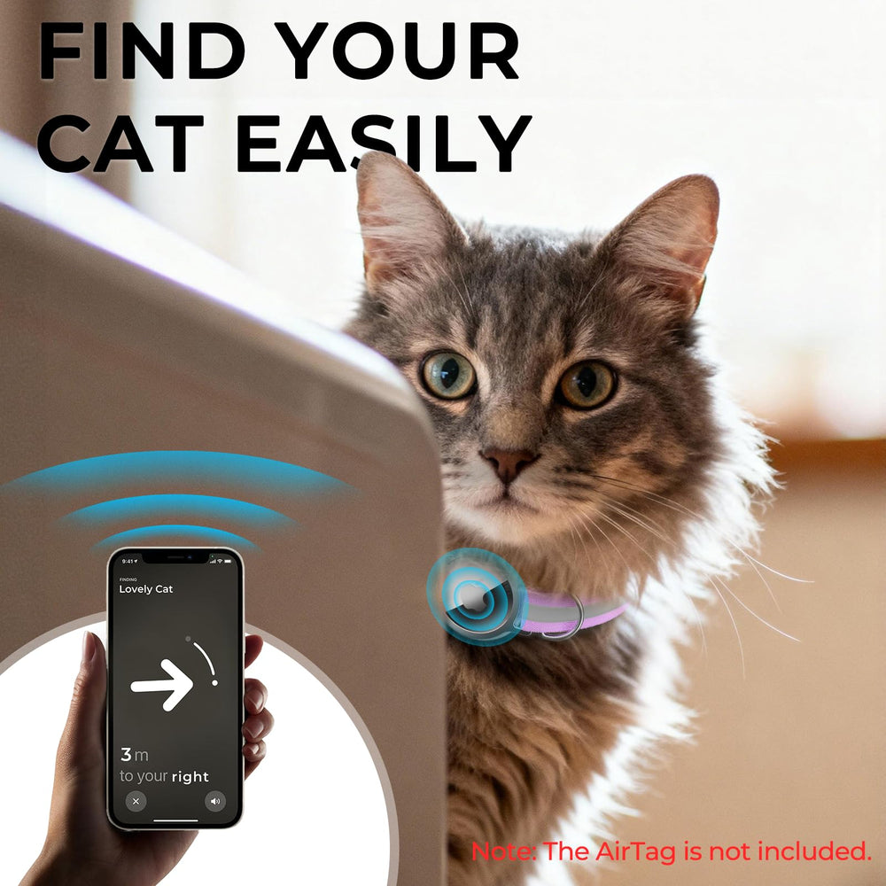 ZOWPET AirTag Gato Collar con ajuste sin esfuerzo para comodidad diaria.