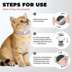 ZOWPET AirTag Gato Collar resistente a rayaduras para uso diario.