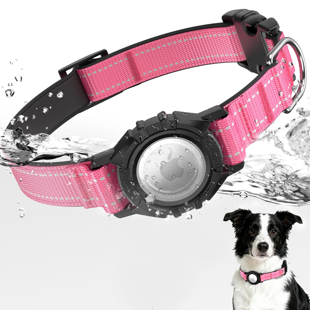 Collar ZOWPET con AirTag integrado para localización rápida y seguridad.