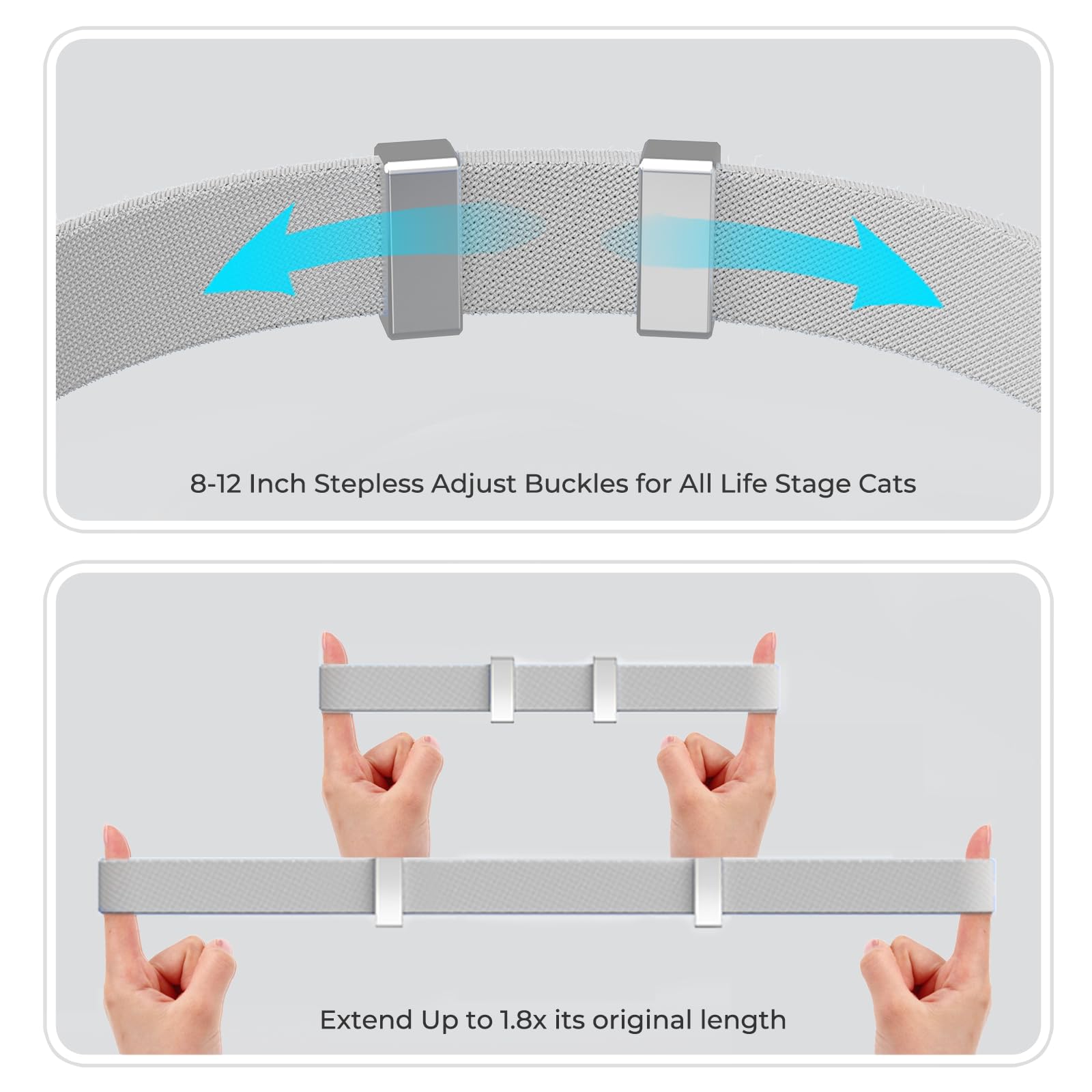 Collar ZOWPET AirTag, material premium y seguro para la piel del gato