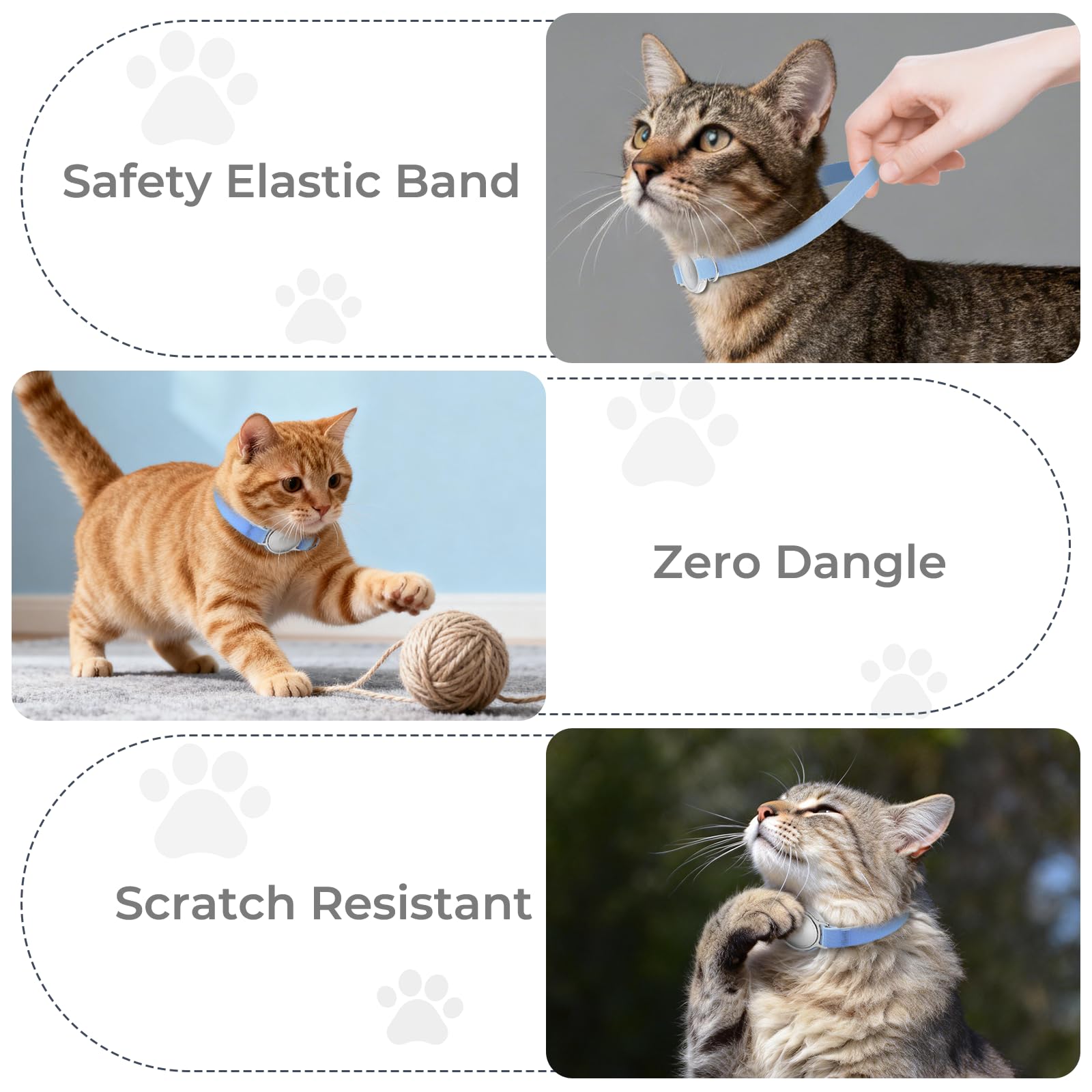 zowpet airtag collar material premium, suave para la piel y seguridad