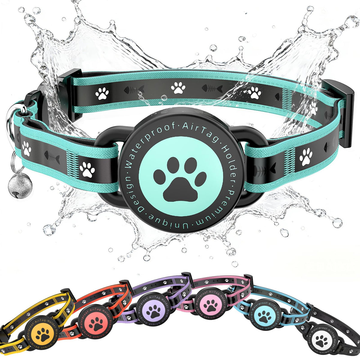 Collar ZOWPET AirTag ajustable para gato, comodidad diaria