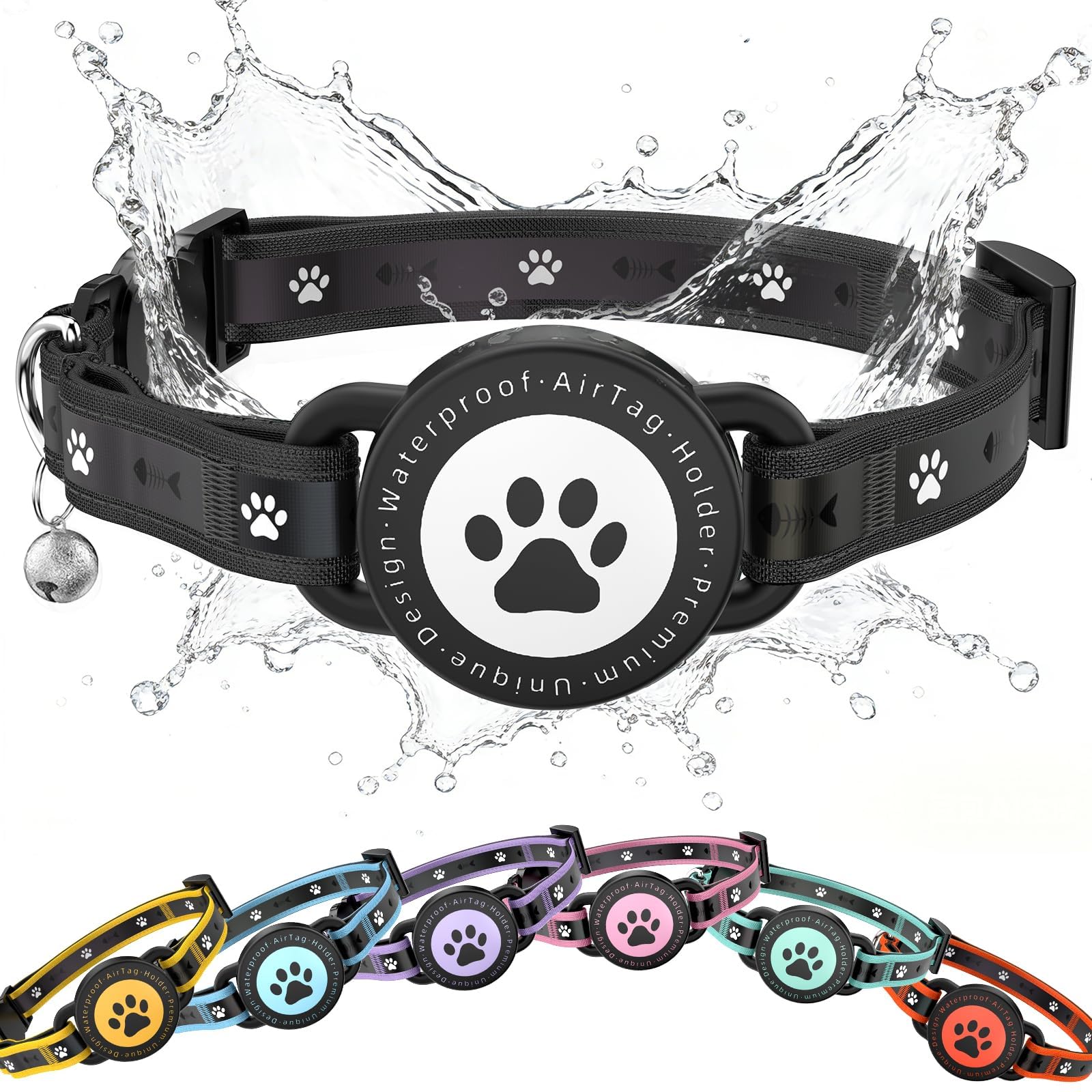 Collar ZOWPET para gato con AirTag integrado para localizar al mascota con facilidad