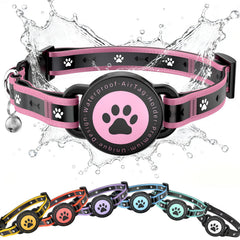 ZOWPET collar para gato con AirTag rosado, ajuste cómodo y seguro