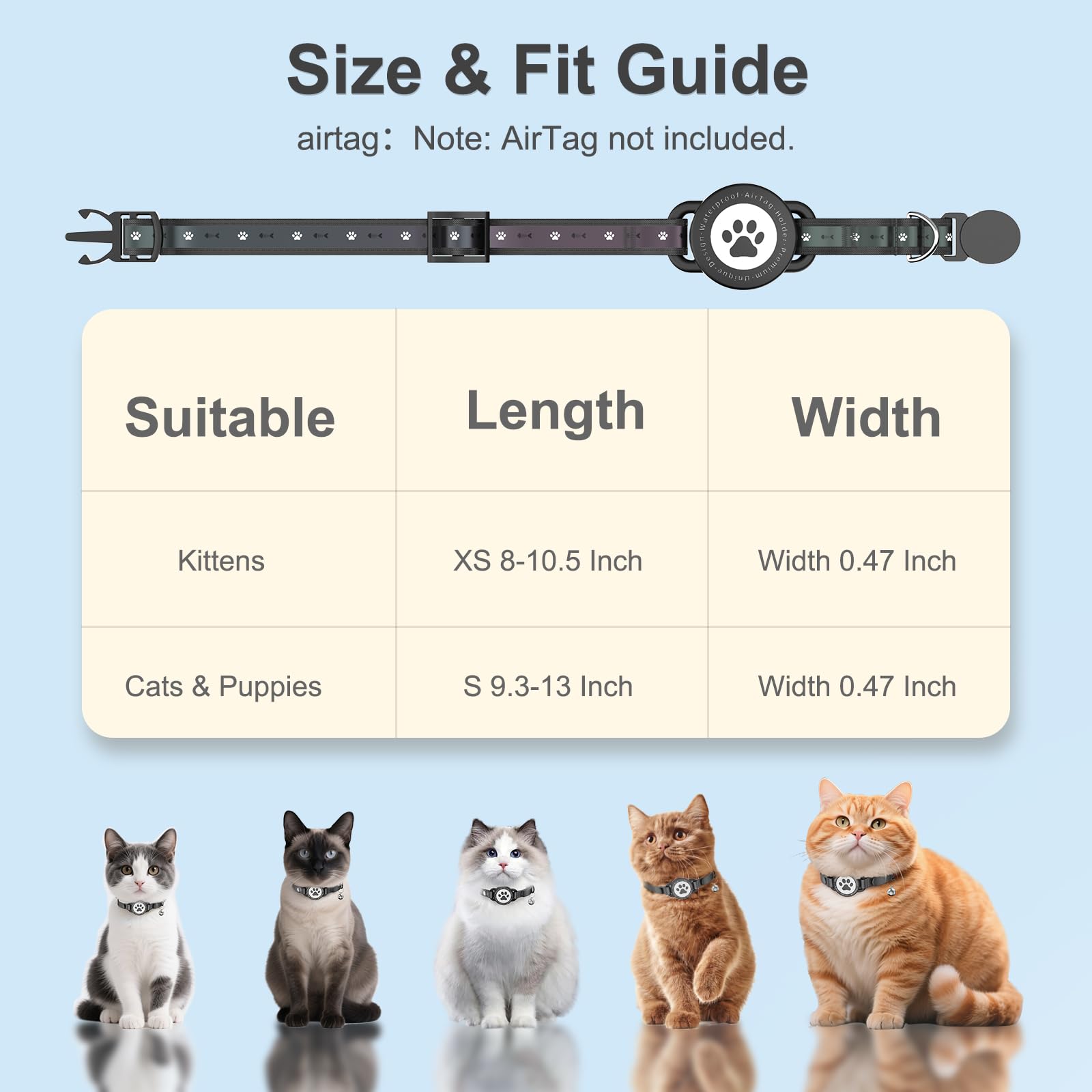 Collar ZOWPET con ajuste resistente para aventuras del gato