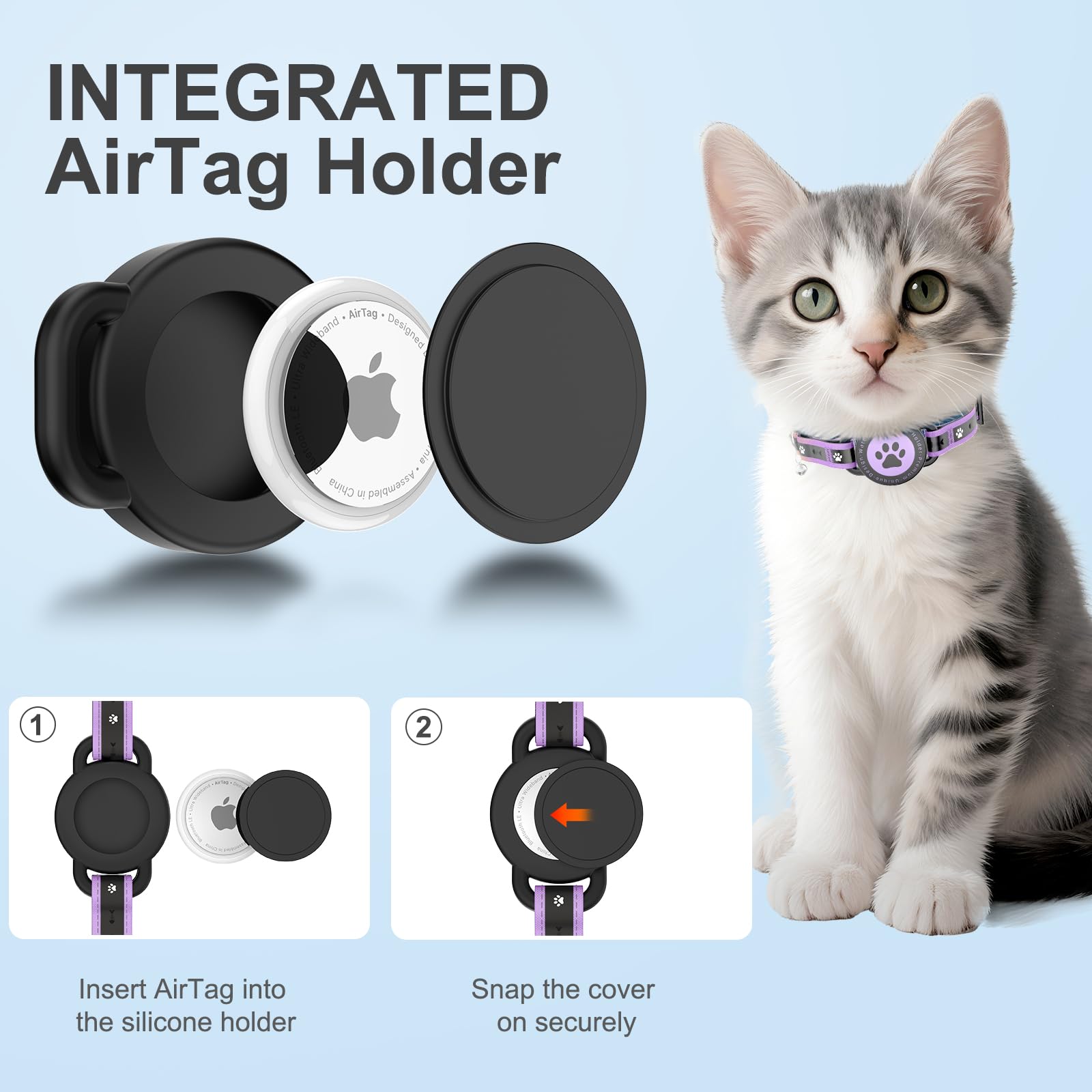 ZOWPET collar con campanas desmontables, detección y alerta