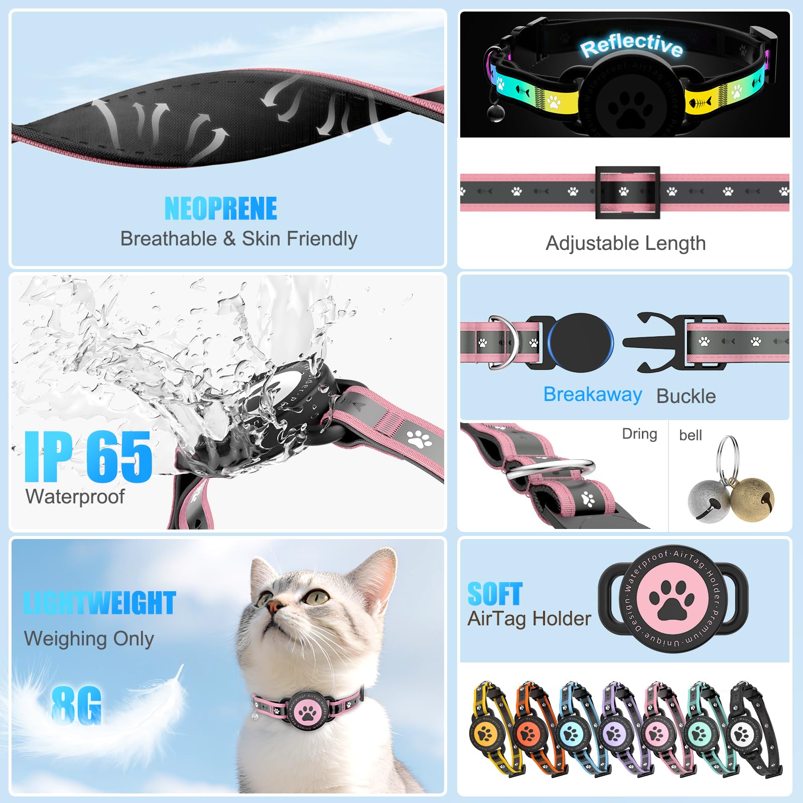 Collar ZOWPET con hebilla de ruptura para seguridad ante enganches.