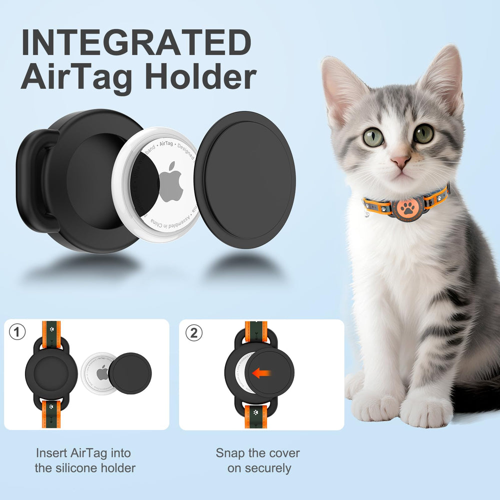 ZOWPET paquete incluye collar y dos campanillas desmontables para gatos