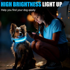 ZOWPET collar LED con modos de iluminación para adaptarse a cada situación nocturna.