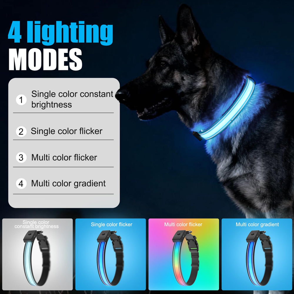 ZOWPET collar LED ofrece visibilidad de 1.600 pies para localizar al perro.