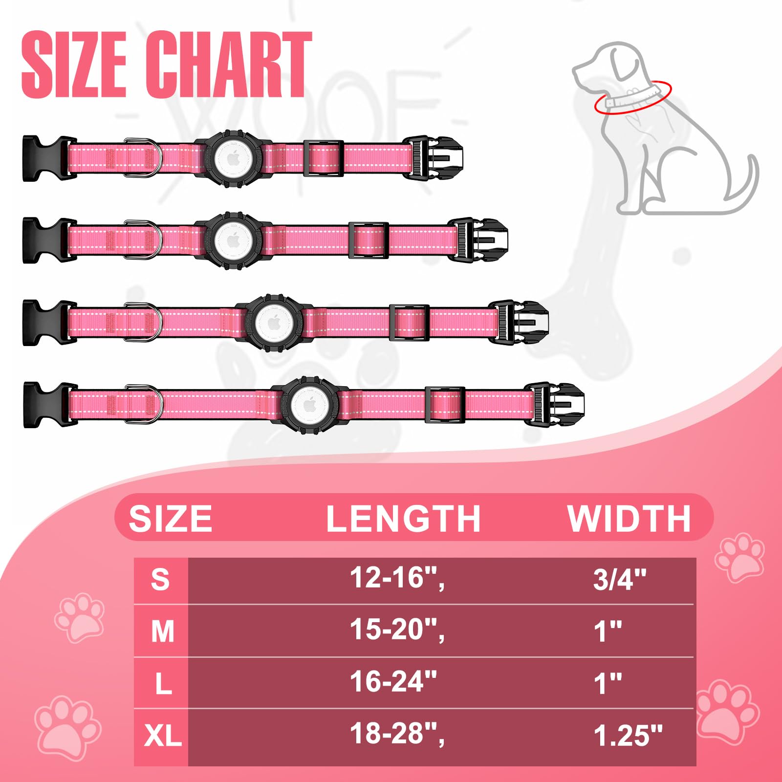 Collar ZOWPET con cierre seguro para perros activos.