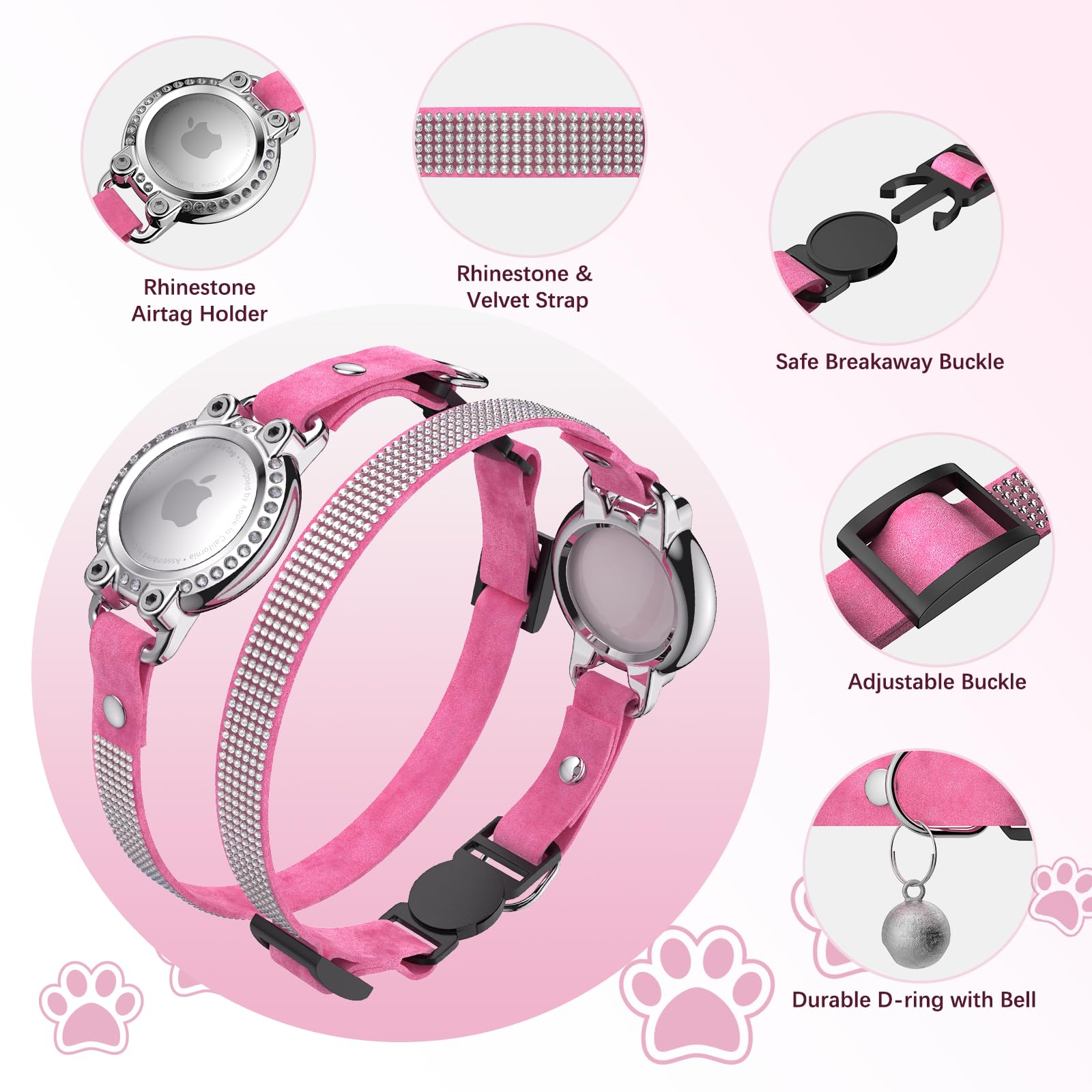 ZOWPET collar una-talla-para-todos ajustable para gatitos y gatos adultos