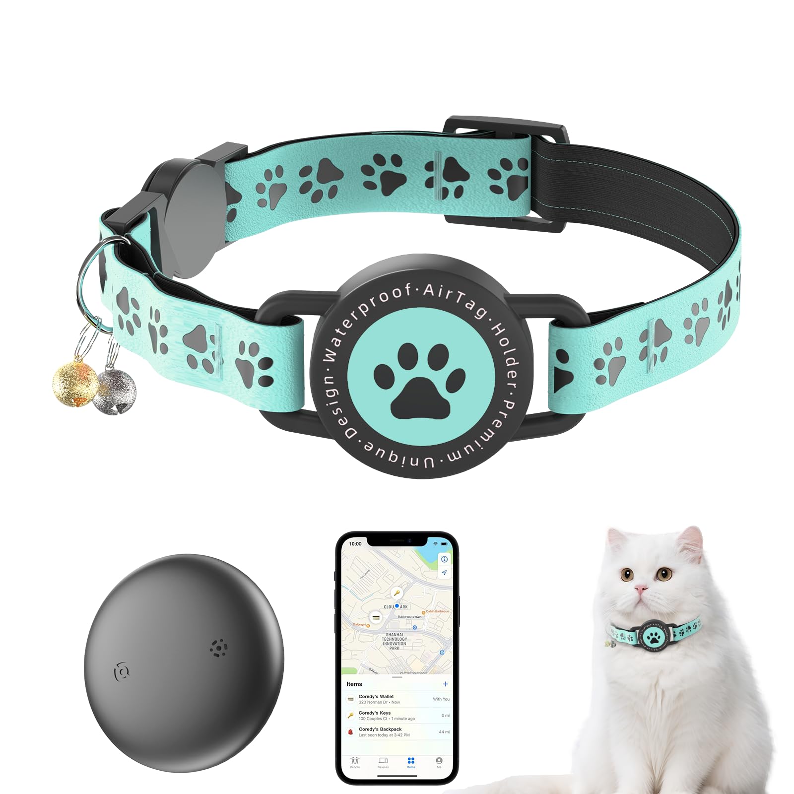 ZOWPET GPS Gato Collar con Campana: localización y visibilidad para tu mascota.