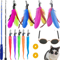 Juguetes ZPH para gatos: varita retráctil de 2 piezas, ideal para ejercicio.