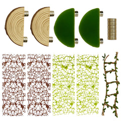 ZREVSB plataforma de madera natural para arañas saltarinas, base estable para descanso y exploración.