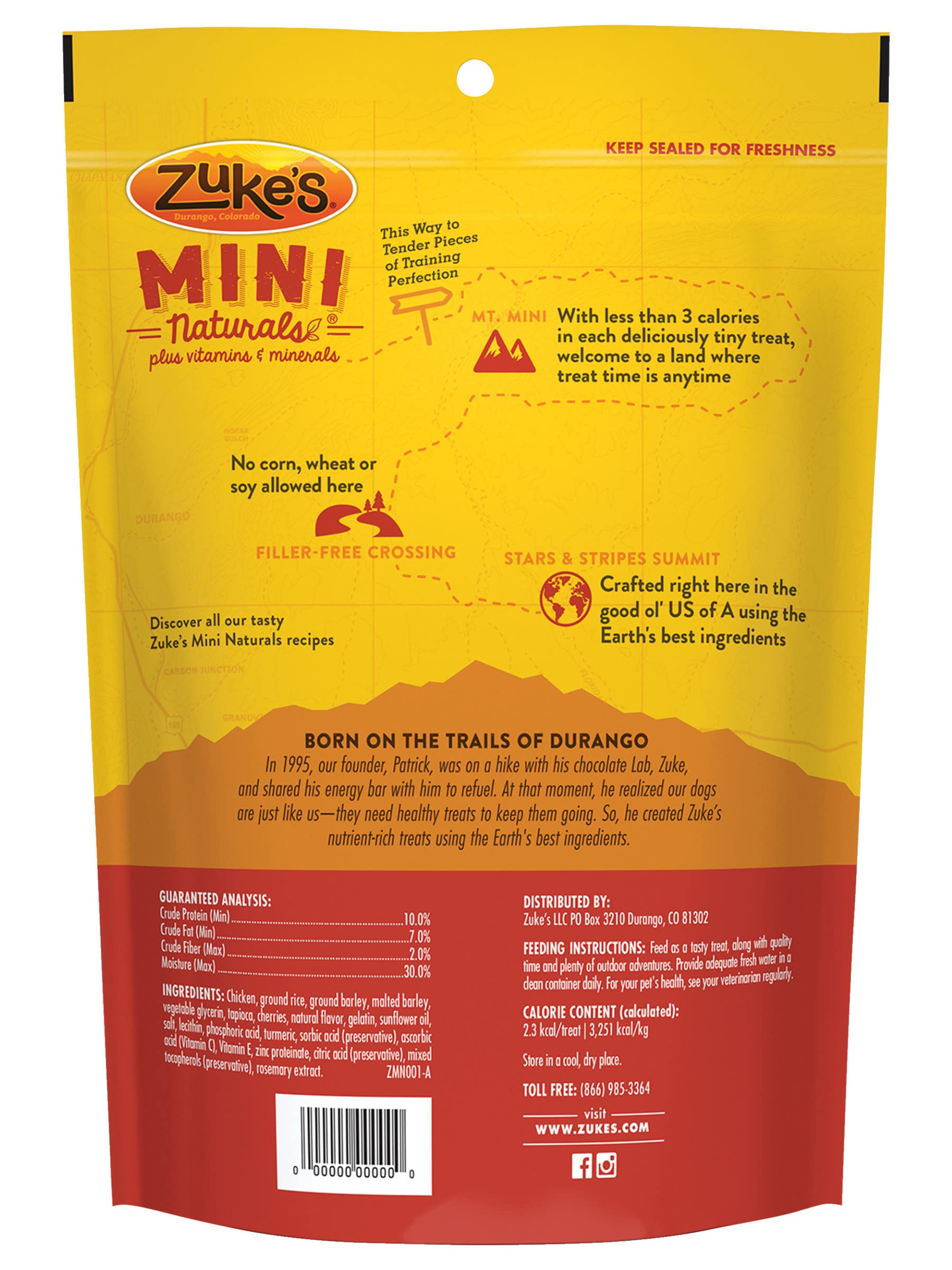 Pollo real como primer ingrediente en Zuke’s Mini Naturales.