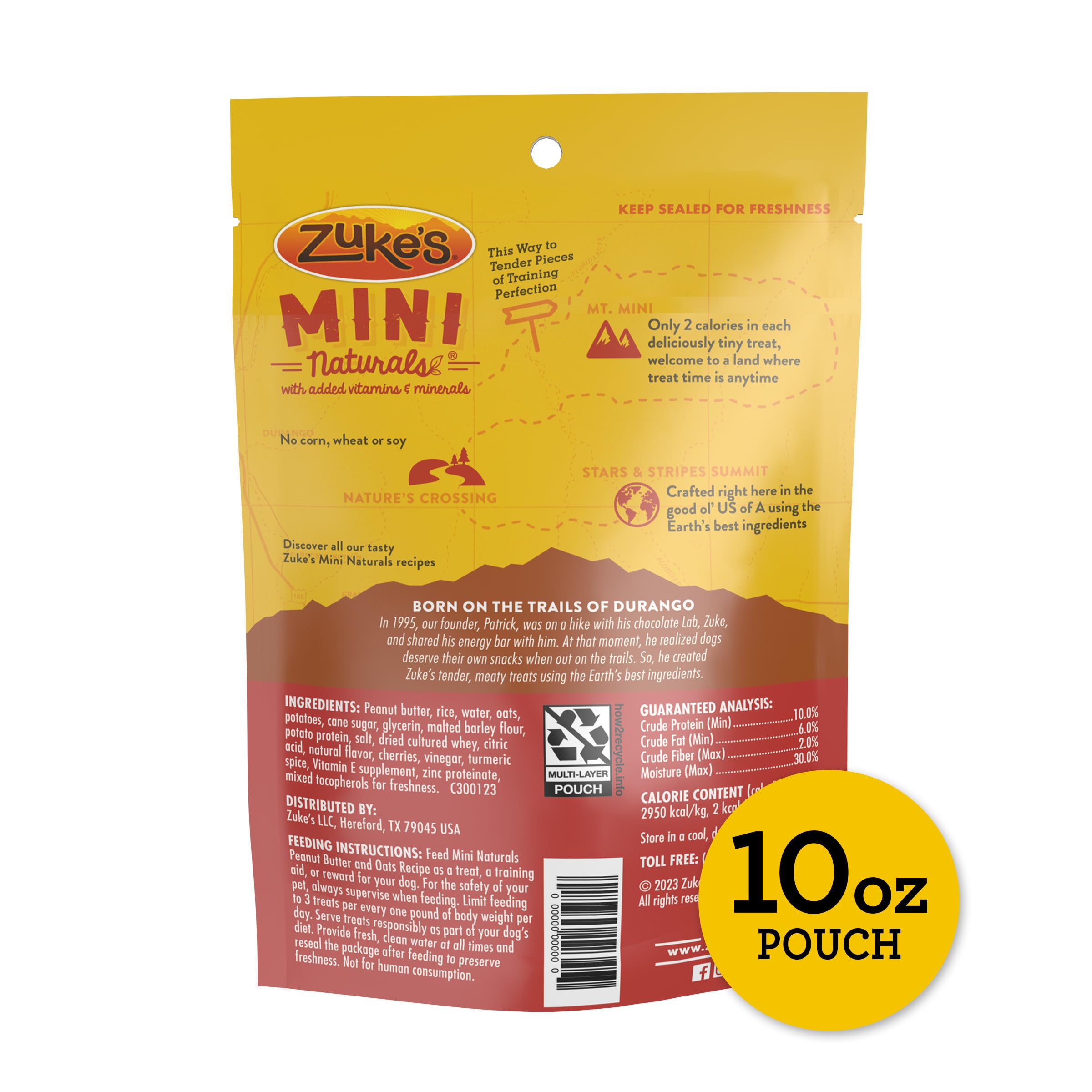 Zuke’s Mini Naturals: ideales para entrenar durante paseos y excursiones.