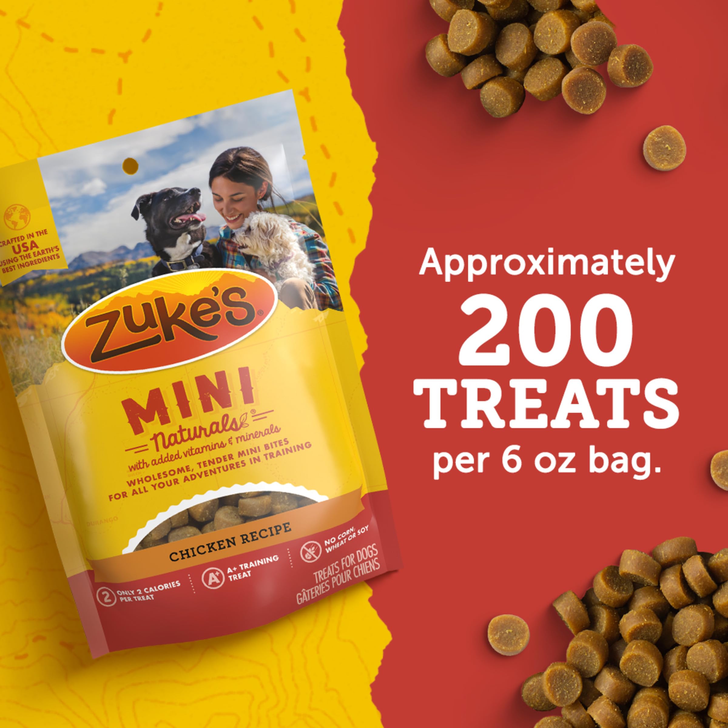 Zuke's Mini Naturals como premio masticable para entrenamiento y bonding.