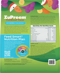 Pellets ZuPreem FruitBlend hechos en Estados Unidos con granos enteros.