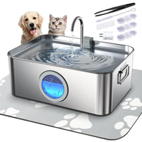 Zuqqony bebedero para perros de acero inoxidable con capacidad 12l, ideal para múltiples mascotas.