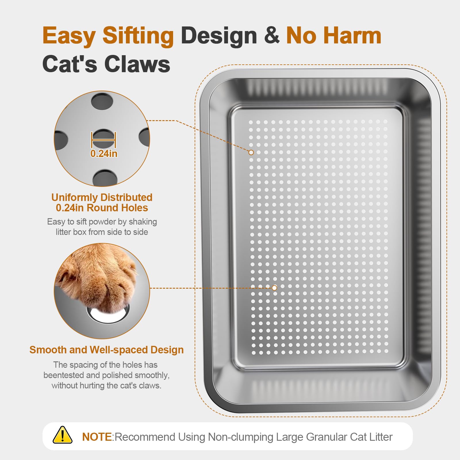 Caja de arena para pellets de pino: absorción y separación fáciles.