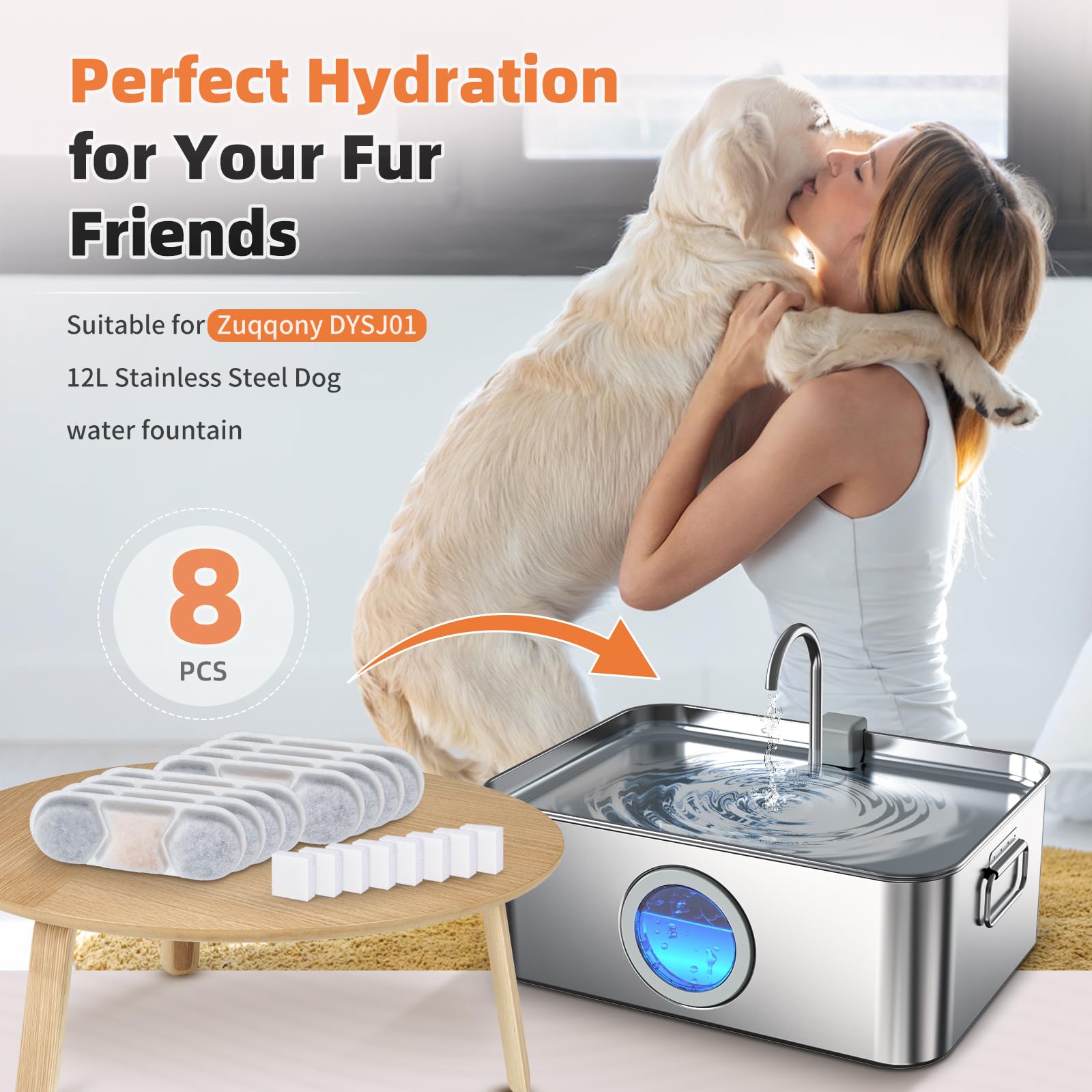 Agua estable y agradable para perros grandes con Zuqqony DYSJ01.