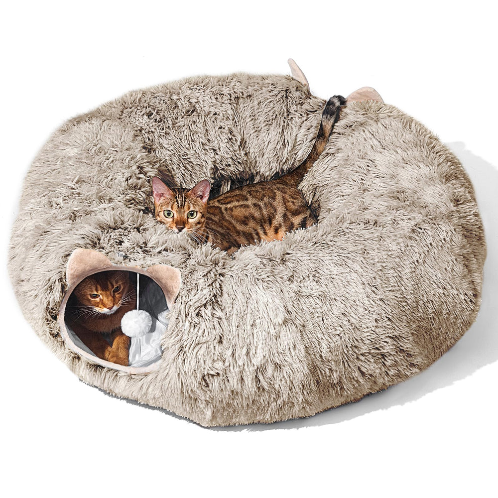 ZVBEK tunel-gato-suave: túnel acolchado para juego interactivo y descanso.