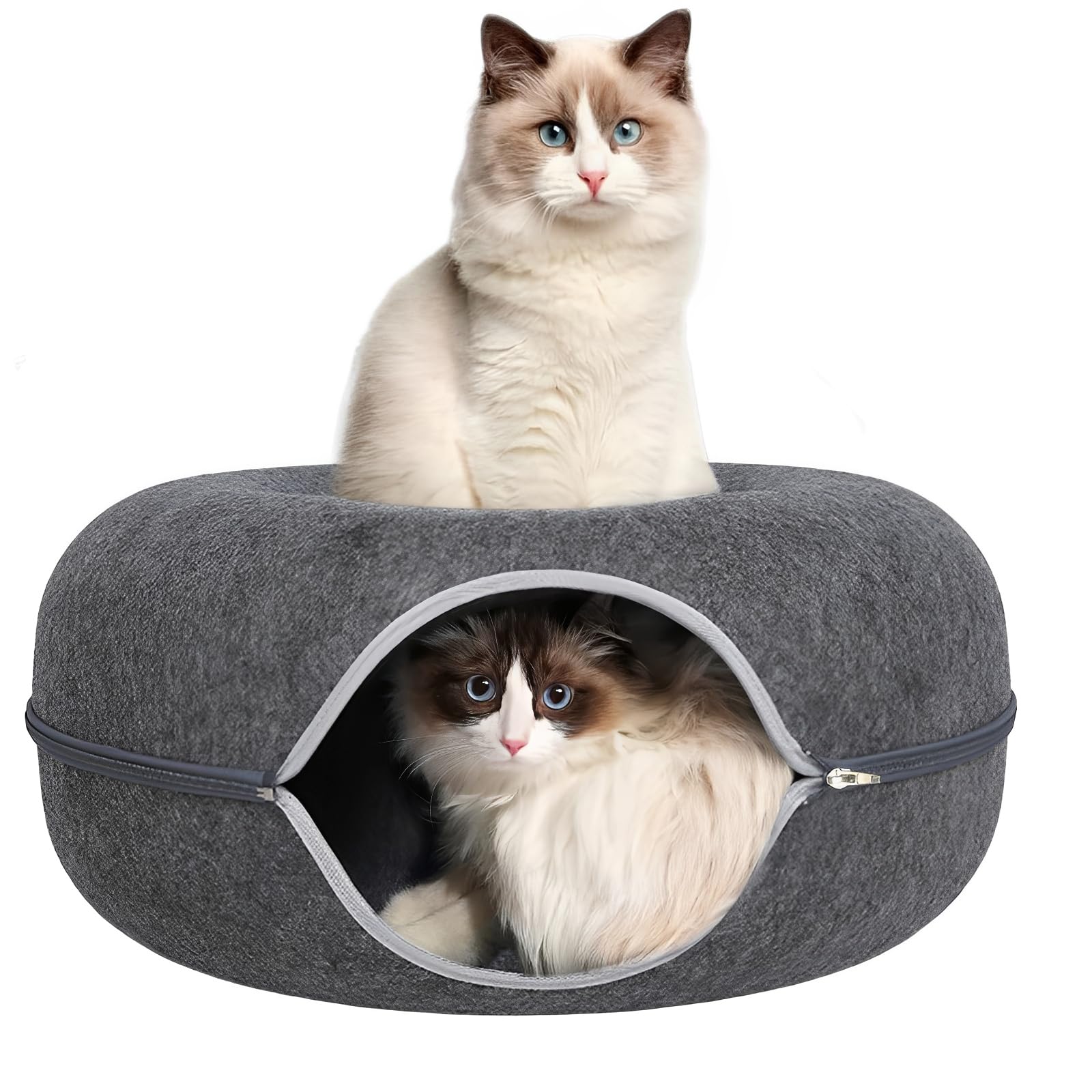 ZVGV cama túnel para gatos 24 pulgadas, interior espacioso para descanso.
