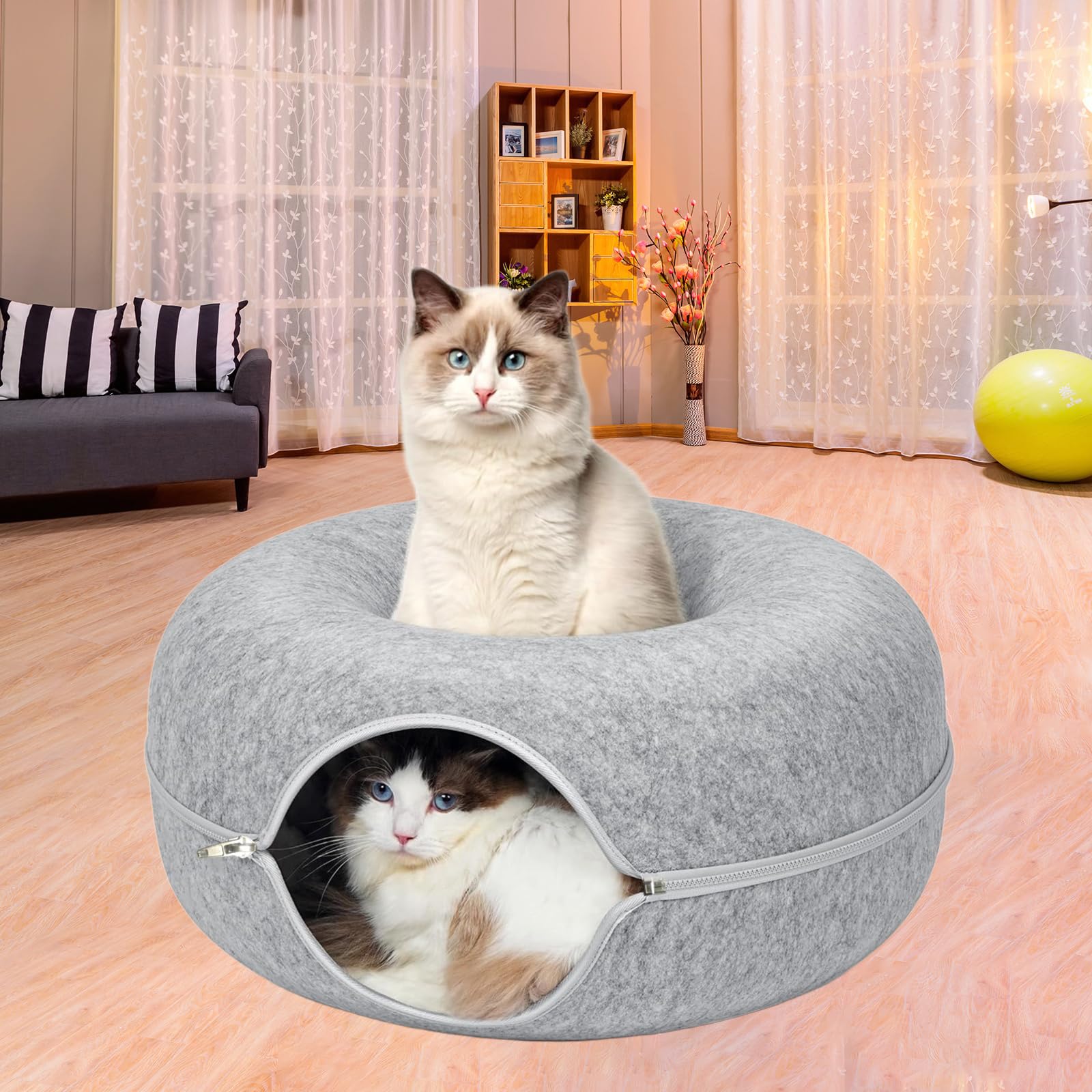 ZVGV dimensiones 24x24x11 pulgadas, espacio generoso para felinos.