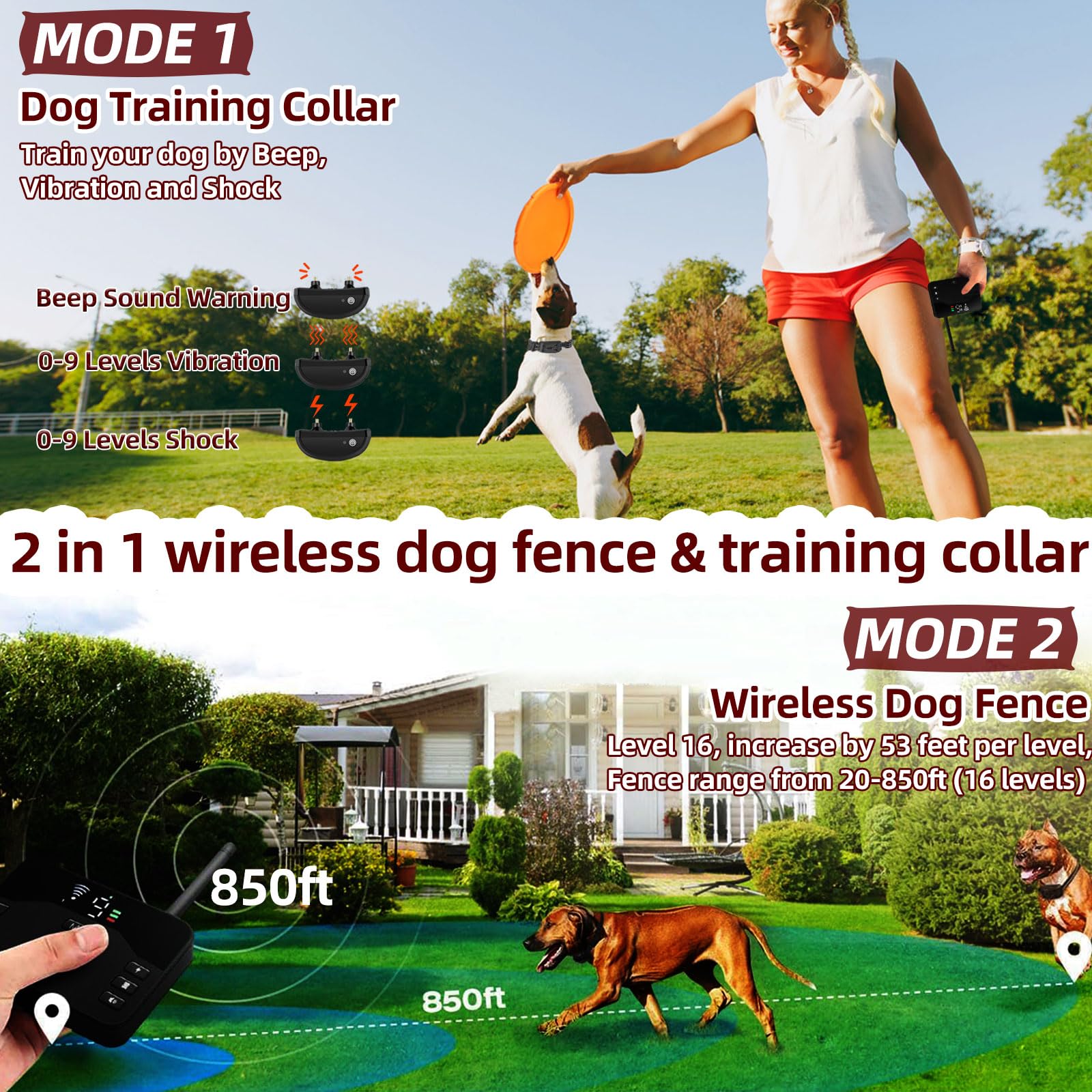 zvsay collar de entrenamiento IP66 impermeable, ideal para juegos bajo la lluvia