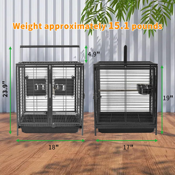 Comedero de acero inoxidable doble ZWanPing para alimentación estable en movimiento.