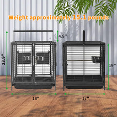 Comedero de acero inoxidable doble ZWanPing para alimentación estable en movimiento.