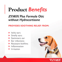 Zymox Otico alivia irritación en orejas de mascotas.