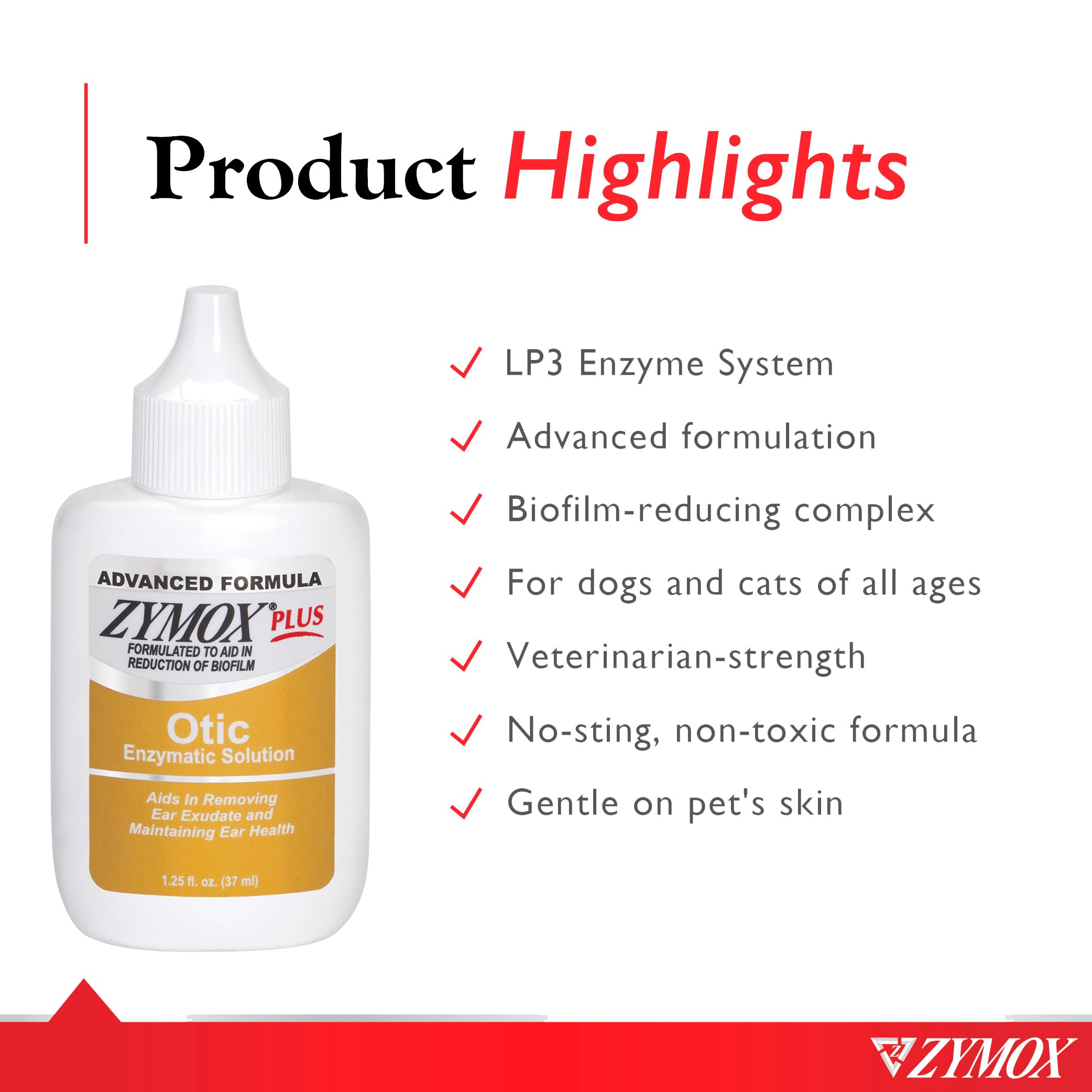 Zymox Advanced Formula Otico ayuda a eliminar biofilms en la entrada auditiva.