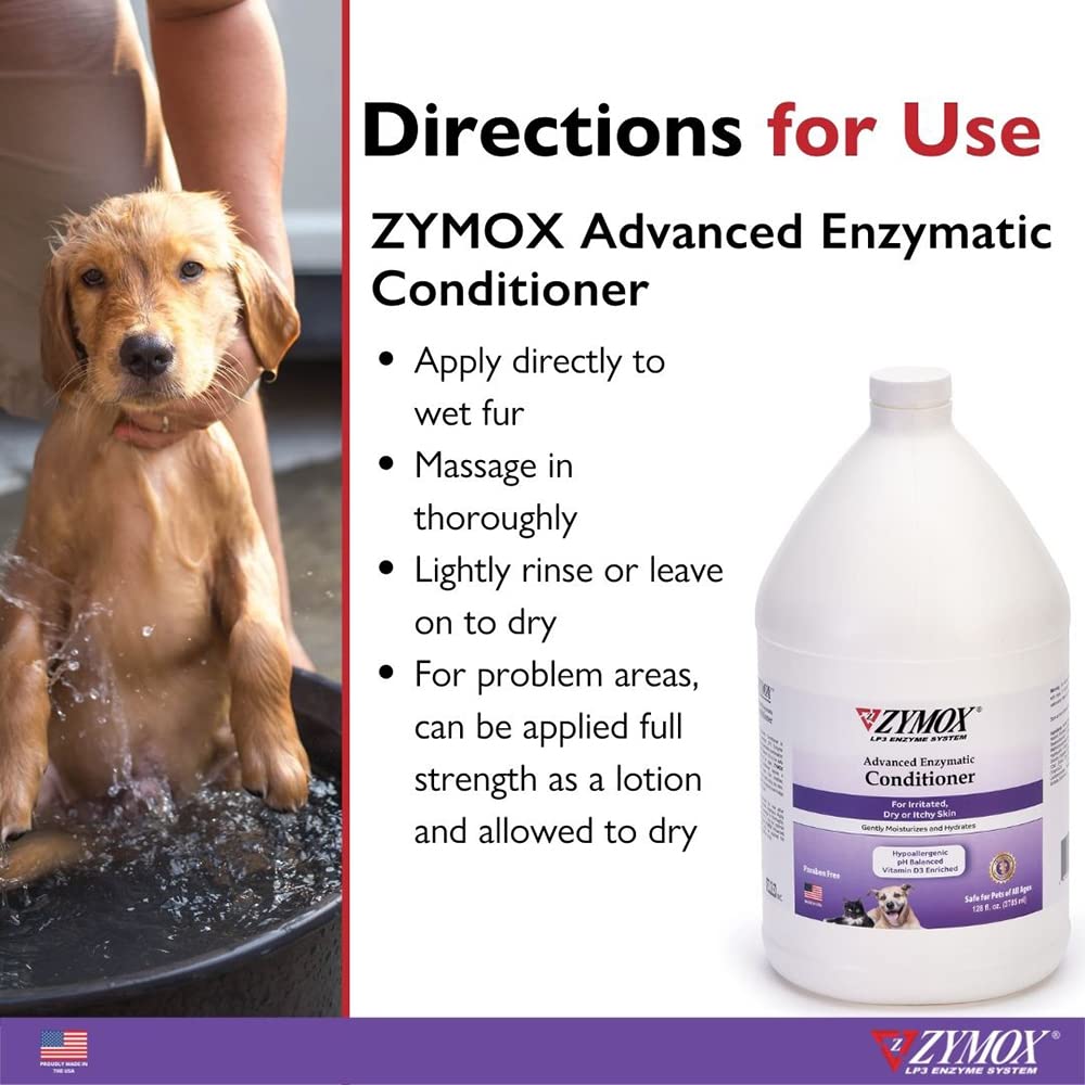 ZYMOX Condicionador Enzimático, aplicación sin enjuague para un cuidado cómodo.