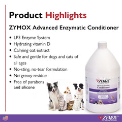 ZYMOX Condicionador Enzimático, pelaje brillante gracias al cuidado suave y nutritivo.