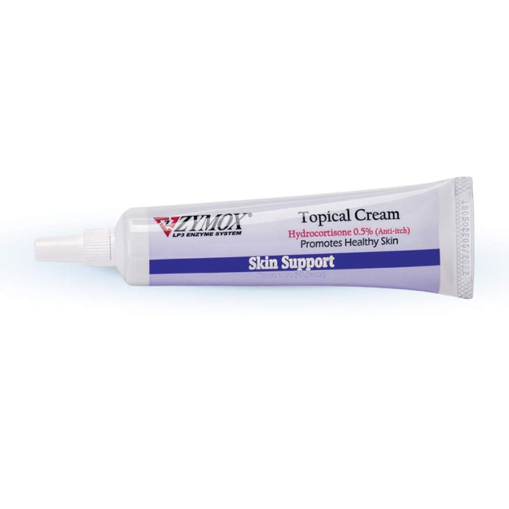 Zymox crema tópica con hidrocortisona 0,5% para perros y gatos, alivio suave potencial.