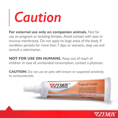 Zymox crema tópica sobre patas y pliegues para zonas sensibles.