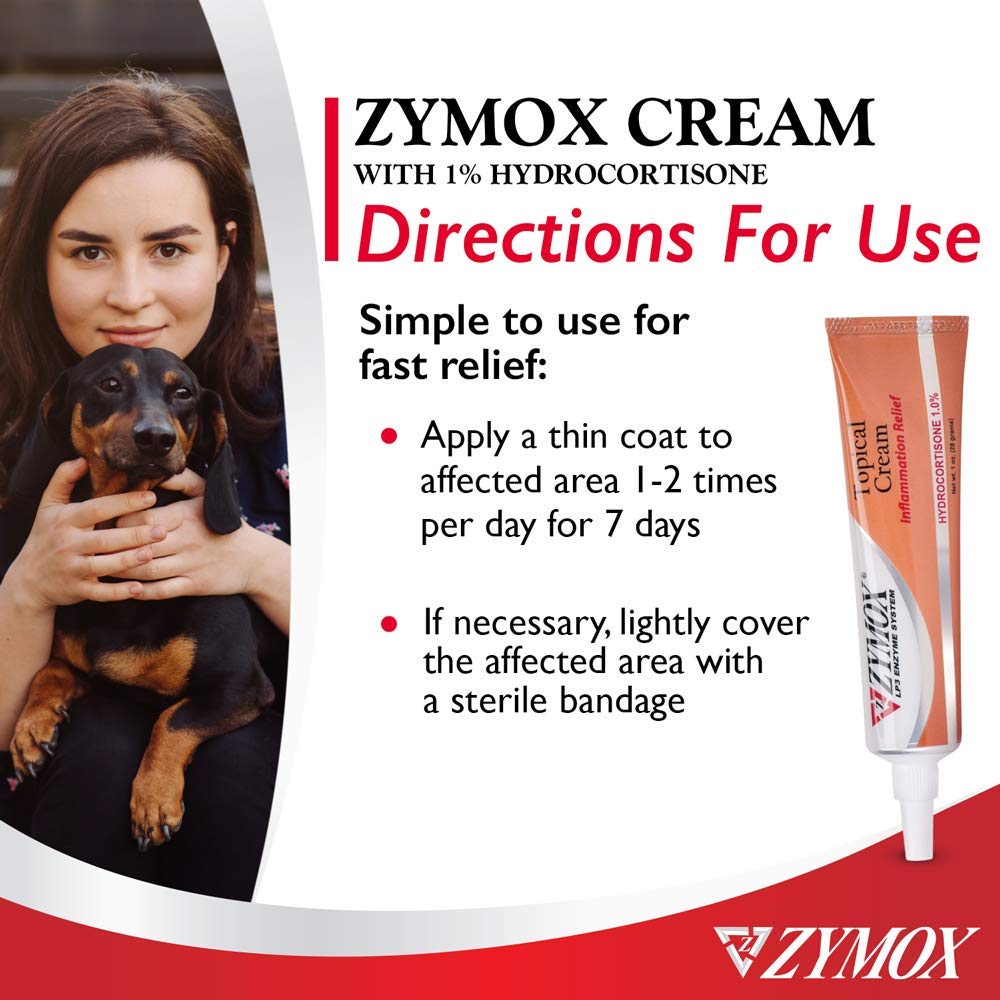 Zymox crema tópica segura si se lame tras la aplicación.