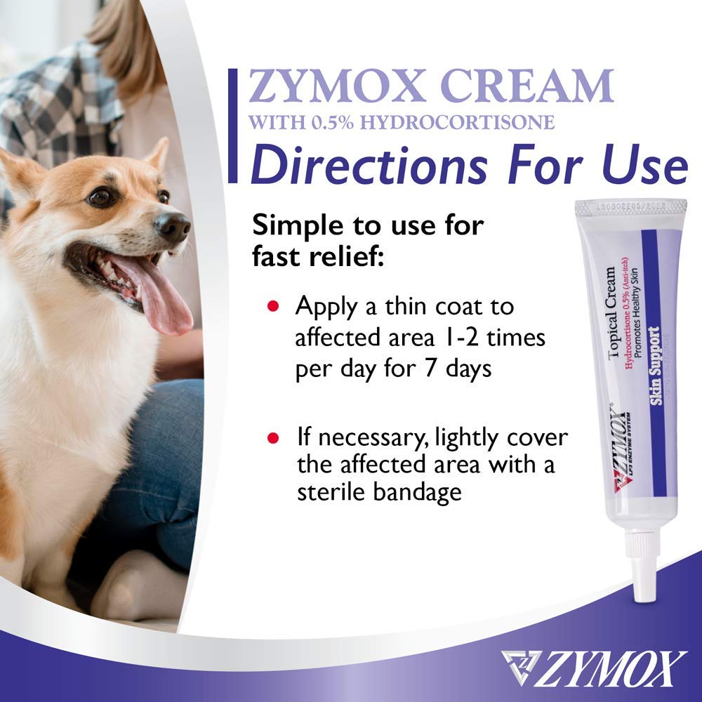 Fórmula suave de Zymox con ingredientes amigables para la piel.