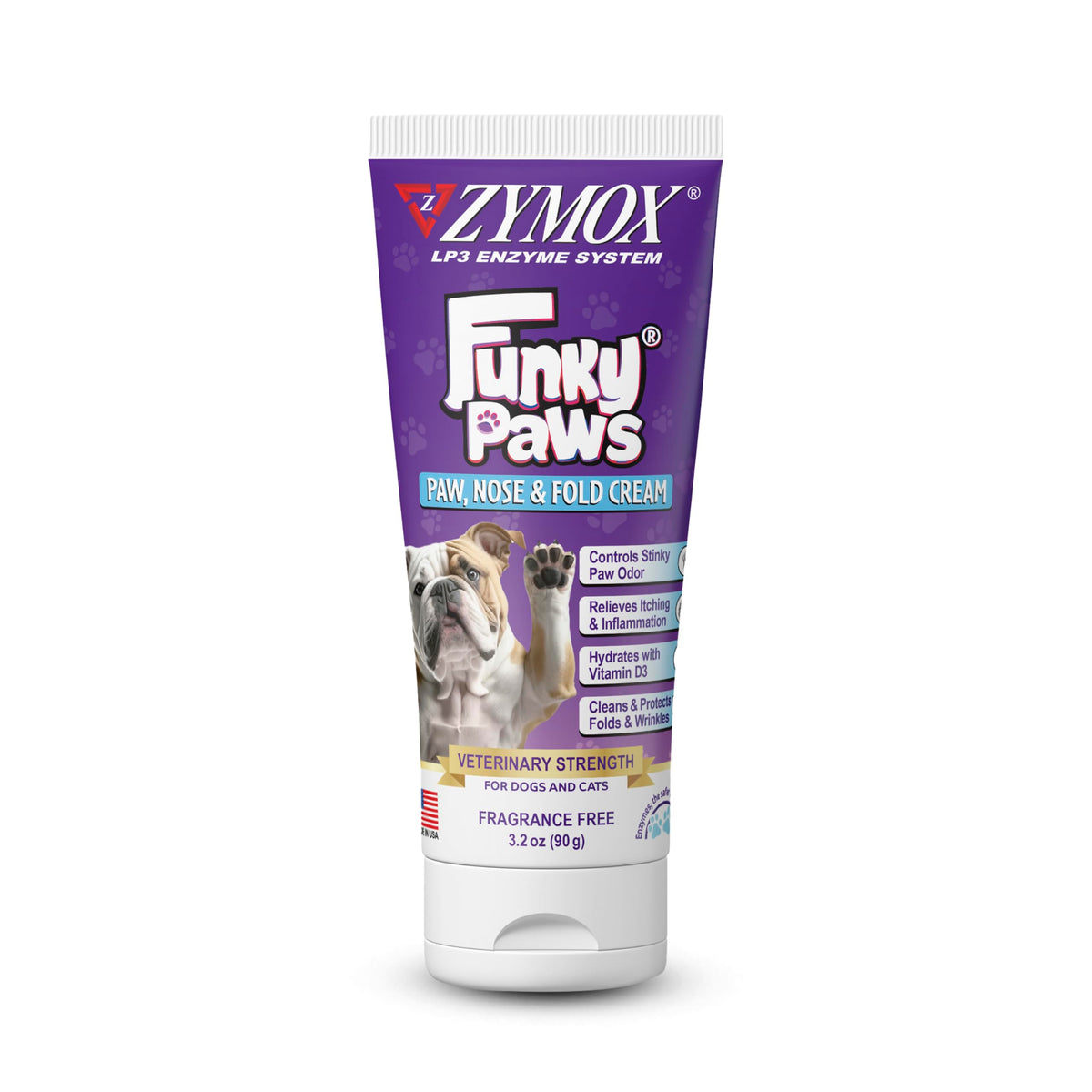 Zymox Funky Paws: bote de 90 g para patitas de perros y gatos.