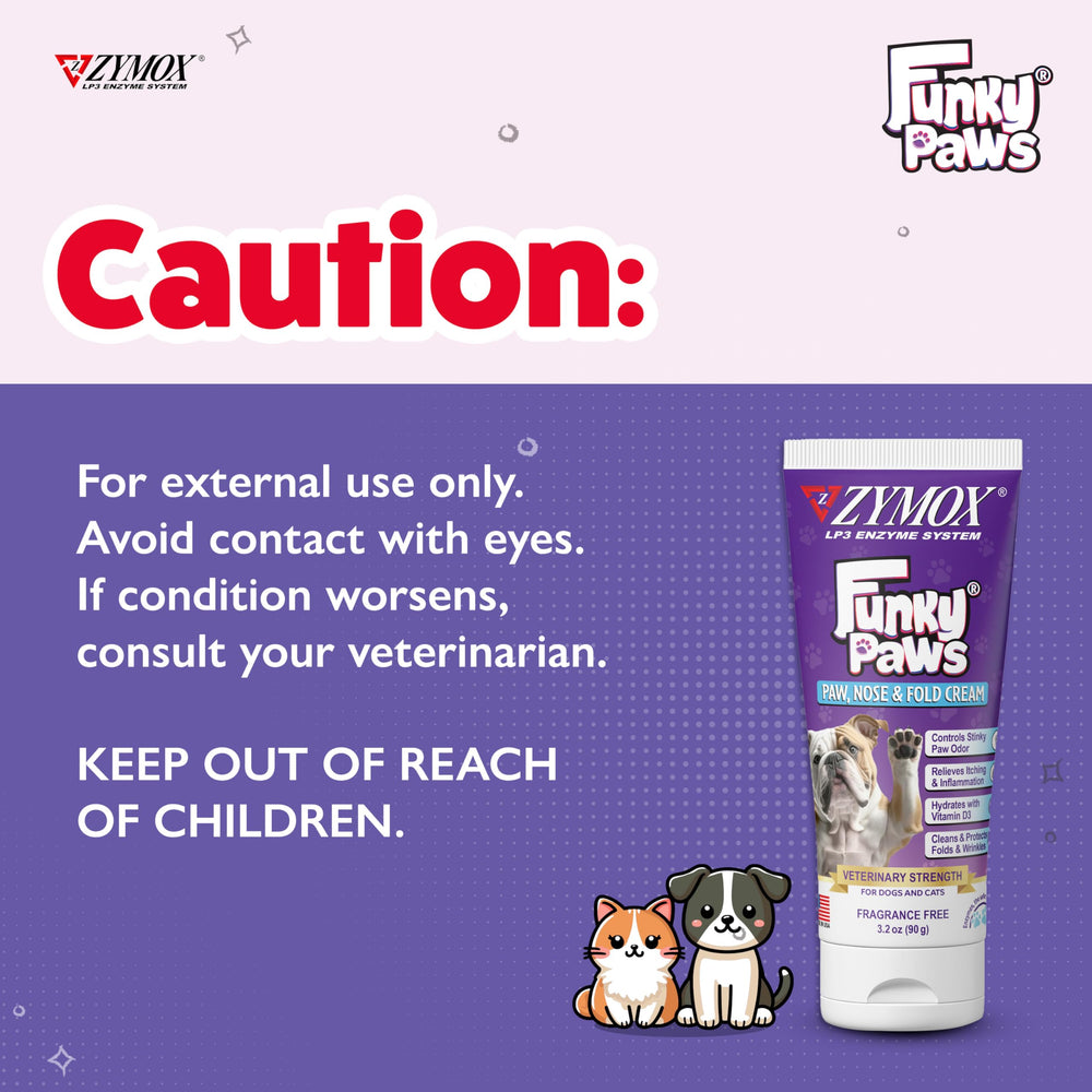 Apto para perros y gatos: Zymox Funky Paws para salud de la piel.