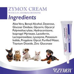 Mascota tranquila tras aplicar Zymox en cara y patas.