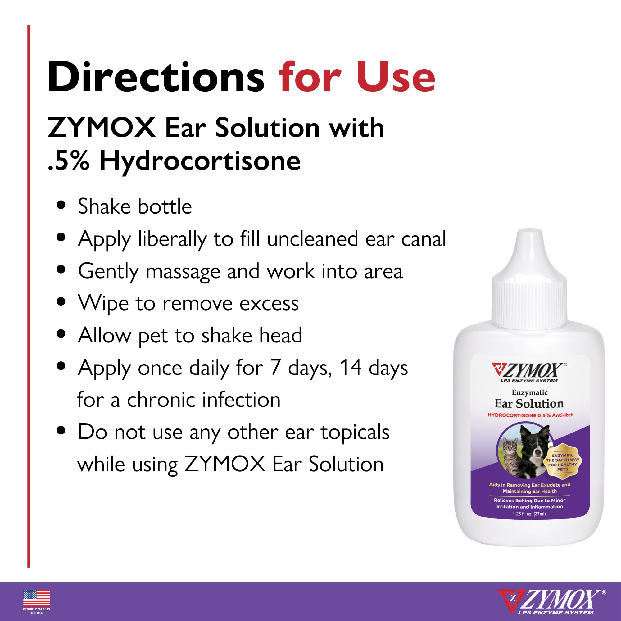 ZYMOX opción natural para orejas sensibles de perros y gatos.