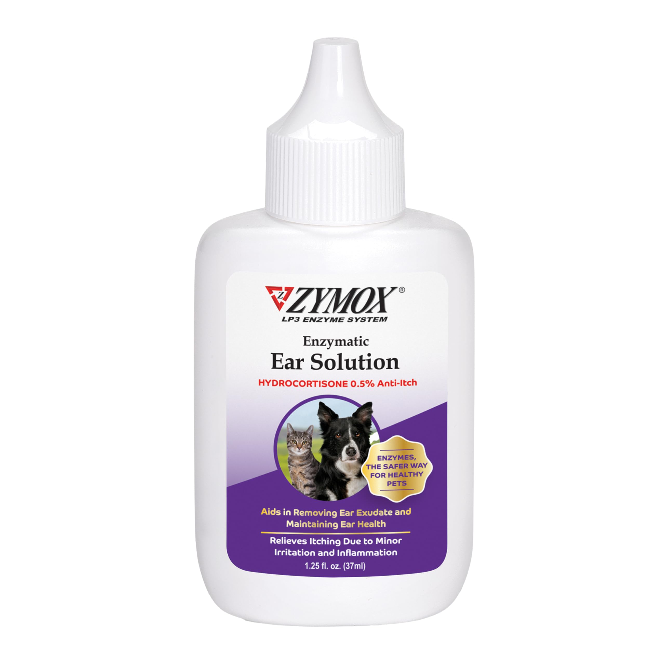 ZYMOX solución enzimática para orejas de mascotas con alivio suave.