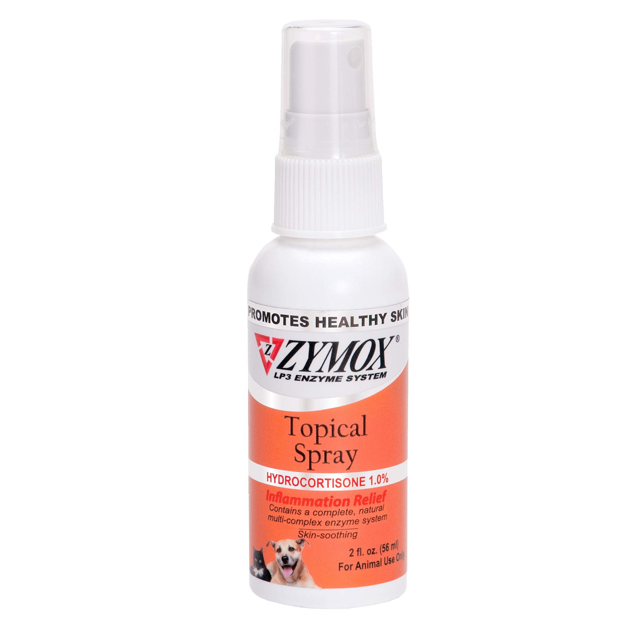 Zymox Topical Hot Spot Spray aplicado para alivio suave en la piel de perros y gatos