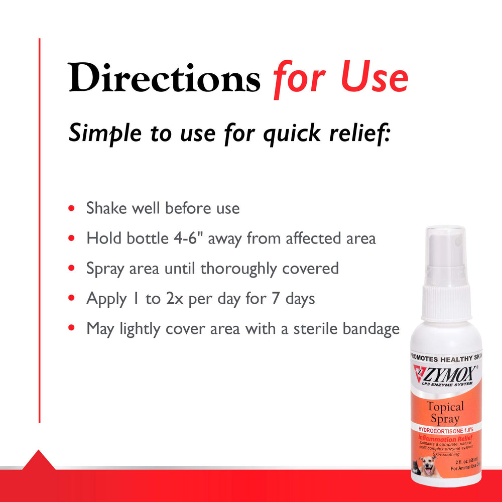 Zymox Topical Hot Spot Spray promueve piel saludable con uso suave diario