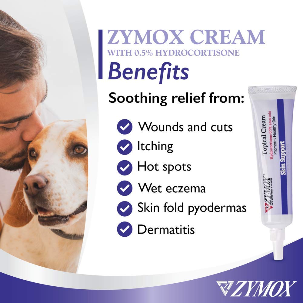 Foto de tubo Zymox crema topica de 1 oz para uso cómodo.